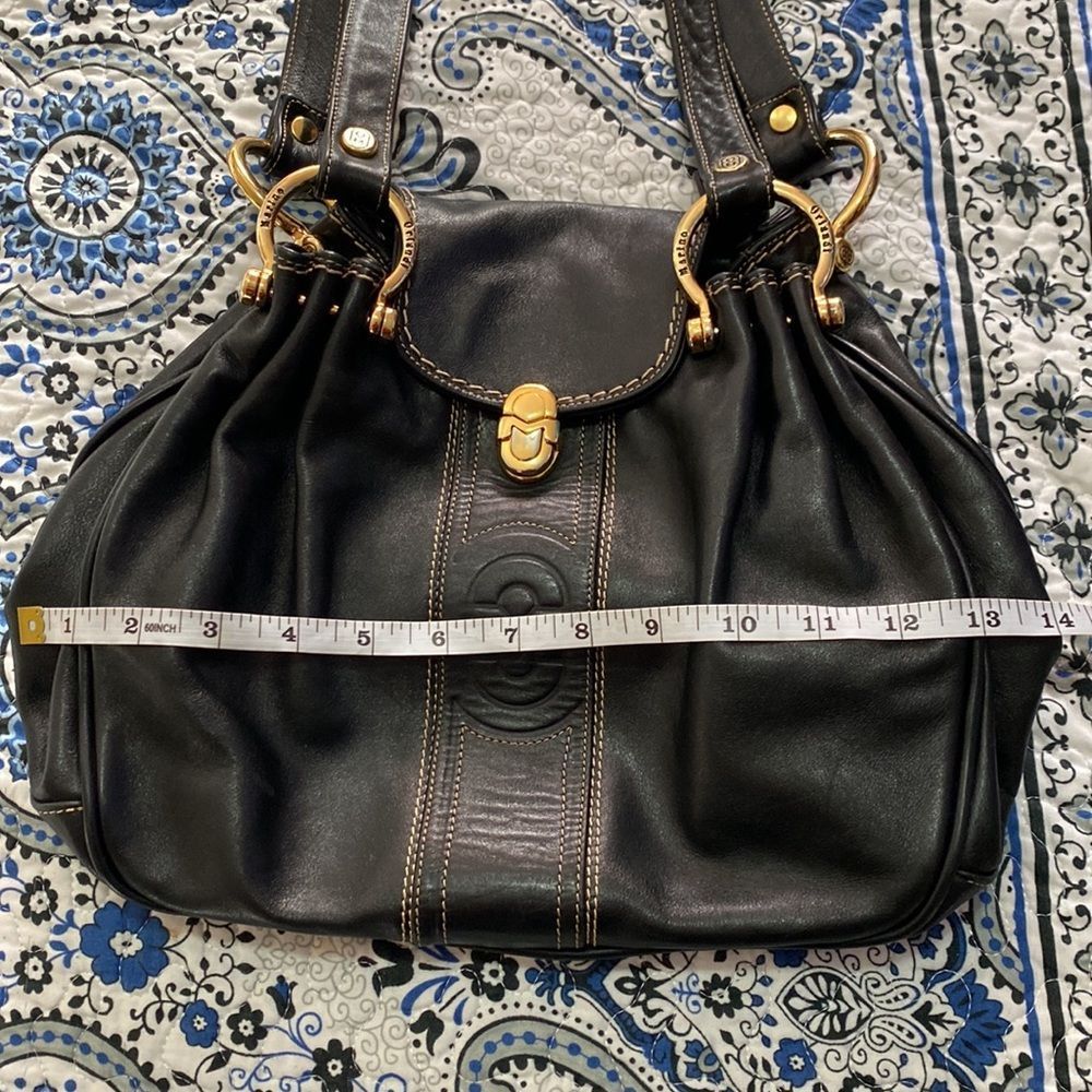 Marino Orlandi Black Soft Leather Shoulder Tote Bag Purse - Picture 11 of 16